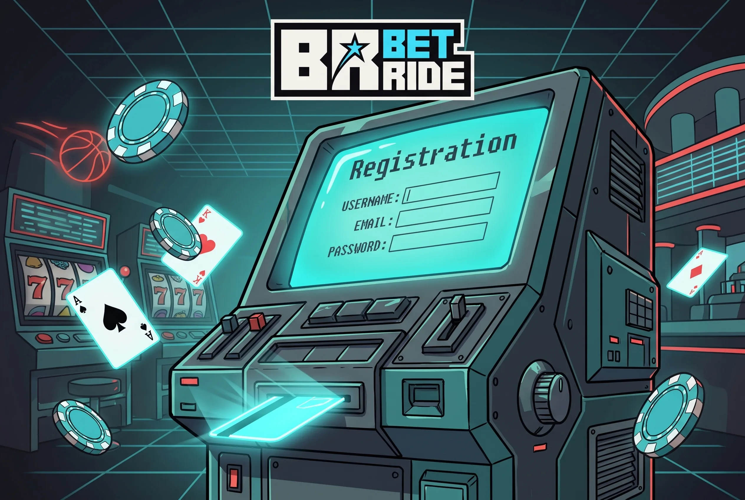 Betride Casino registration screen artwork with the brand logo above