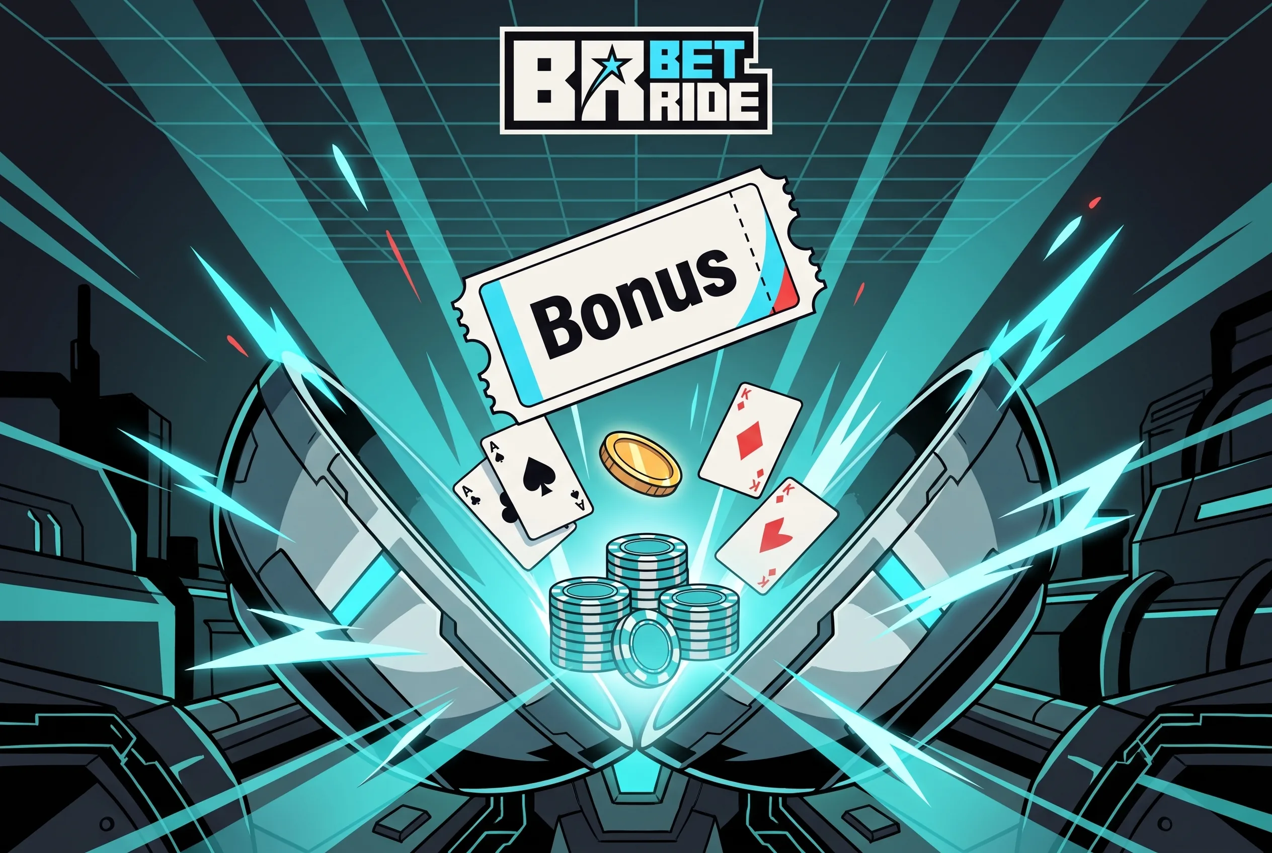 Betride Casino bonus ticket artwork with chips and the brand logo above